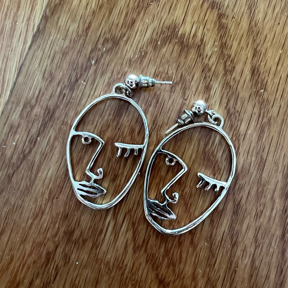Gold Face Earrings
